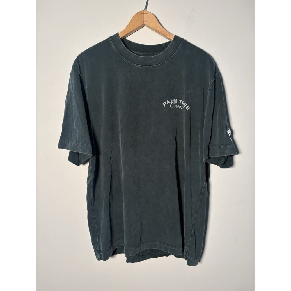 Abercrombie & Fitch Palm Tree Crew Graphic Tee Shirt Faded Green Size Men's M